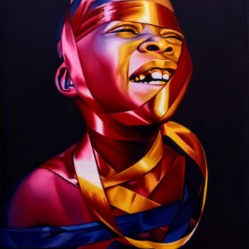 Schilderij getiteld "ENDEARED WITHOUT A…" door Awosola Michael Angello, Origineel Kunstwerk, Olie