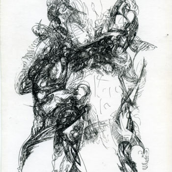 Dibujo titulada "Sketches in the sha…" por Ax Malin, Obra de arte original, Bolígrafo