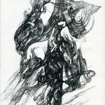 Drawing titled "Sketches in the sha…" by Ax Malin, Original Artwork, Gouache