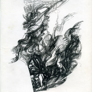 Tekening getiteld "Sketches in the sha…" door Ax Malin, Origineel Kunstwerk, Balpen