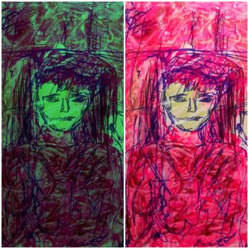 Desenho intitulada "Kirchner - Bacon (b…" por Axel Frías, Obras de arte originais, Pigmentos