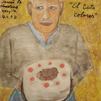 Картина под названием "El "Tata colores"" - Axel Frías, Подлинное произведение искусства, Акварель