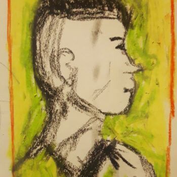 Pintura titulada "Estudio de cabeza h…" por Axel Frías, Obra de arte original, Pastel