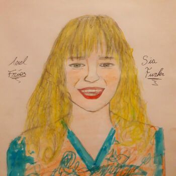 Pintura intitulada "Retrato de Sia Furl…" por Axel Frías, Obras de arte originais, Lápis