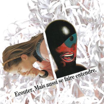 Kolaże zatytułowany „Ecouter, mais aussi…” autorstwa Axelle Ravache, Oryginalna praca, Kolaże