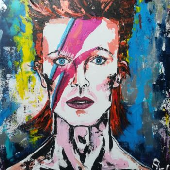 Peinture intitulée "David Bowie" par By Axl, Œuvre d'art originale, Acrylique