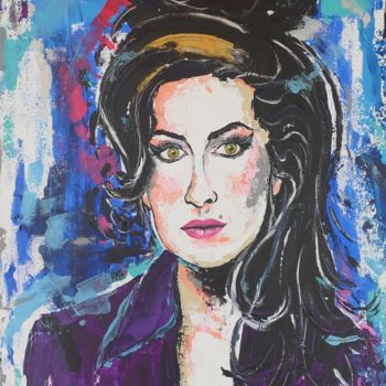 Schilderij getiteld "Amy Winehouse" door By Axl, Origineel Kunstwerk, Acryl