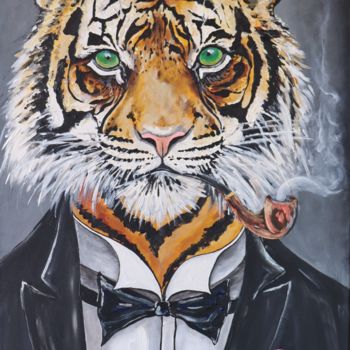 Malarstwo zatytułowany „Tiger Bond” autorstwa By Axl, Oryginalna praca, Akryl