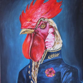 Peinture intitulée "Maitre Coq" par By Axl, Œuvre d'art originale, Acrylique