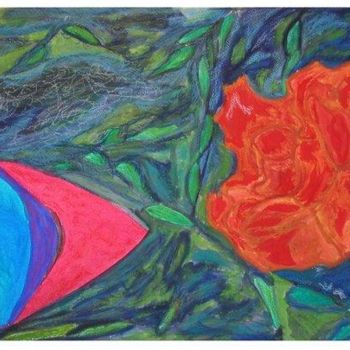 Painting titled "Eye and Rose" by Aya, Original Artwork