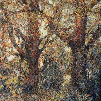 Картина под названием "Осень в дубовых лес…" - Alexey Yakimov, Подлинное произведение искусства, Масло