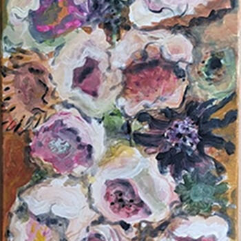 Peinture intitulée "bouquet de fleurs" par Ayako Guerin, Œuvre d'art originale, Acrylique Monté sur Châssis en bois