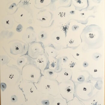 Painting titled "nuage de fleurs" by Ayako Guerin, Original Artwork, Acrylic Mounted on Wood Stretcher frame