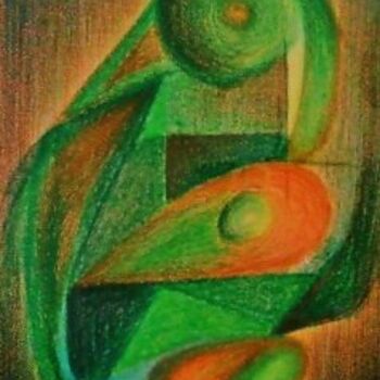 Painting titled "Green Life" by Ayayi Hillah, Original Artwork