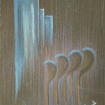 「Dark Sky」というタイトルの絵画 Ayayi Hillahによって, オリジナルのアートワーク, パステル