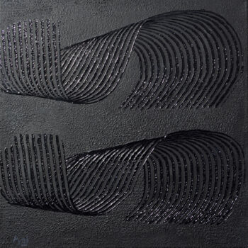 Peinture intitulée "Essai noir" par Ayel, Œuvre d'art originale, Acrylique Monté sur Châssis en bois