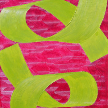 Peinture intitulée "Magenta et vert" par Ayel, Œuvre d'art originale, Acrylique
