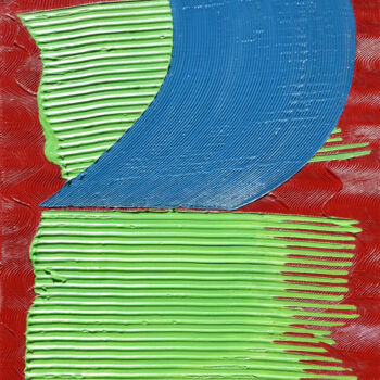 Malerei mit dem Titel "Vert interrompu" von Ayel, Original-Kunstwerk, Acryl