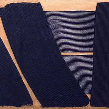 Ζωγραφική με τίτλο "Bleu sombre et cuiv…" από Ayel, Αυθεντικά έργα τέχνης, Ακρυλικό