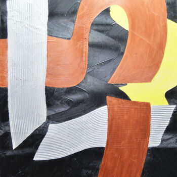 Malerei mit dem Titel "Fond noir" von Ayel, Original-Kunstwerk, Acryl Auf Keilrahmen aus Holz montiert