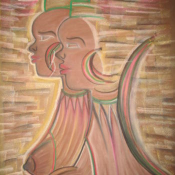 Drawing titled "Soeur Jumelle" by Ayélé Kinvi-Boh, Original Artwork