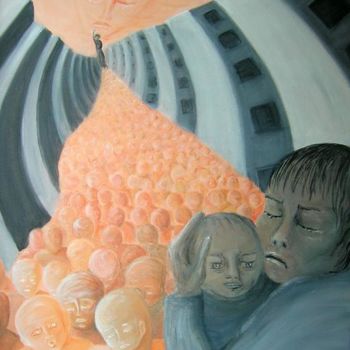Peinture intitulée "exode" par Odile Desgardin, Œuvre d'art originale