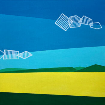 "Wheat field landsca…" başlıklı Tablo Ayhan Çeli̇K tarafından, Orijinal sanat, Akrilik Ahşap Sedye çerçevesi üzerine monte ed…