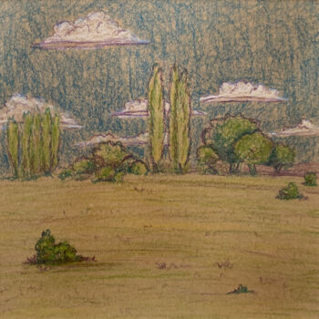"Landscape Sketch 02" başlıklı Resim Ayhan Çeli̇K tarafından, Orijinal sanat, Pastel Ahşap panel üzerine monte edilmiş