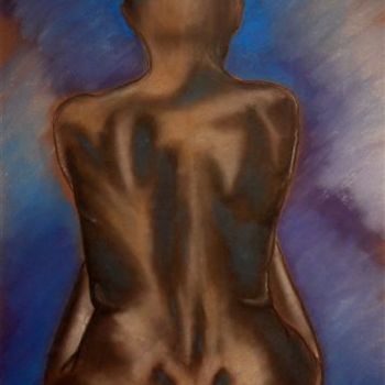 Drawing titled "REFLEXION" by Marie Ayissi, Original Artwork, Pastel