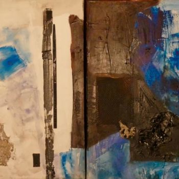 Pittura intitolato "Blue light / Dark l…" da Brigitte Wawoe, Opera d'arte originale, Acrilico