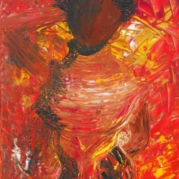 Peinture intitulée "Femme africaine" par Ayla, Œuvre d'art originale