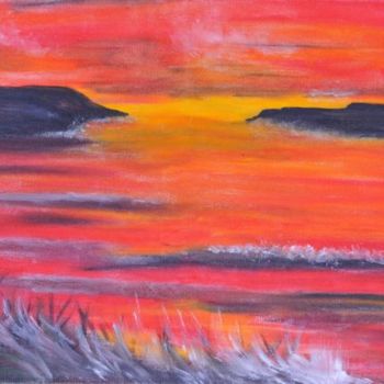 Peinture intitulée "coucher de soleil" par Ayla, Œuvre d'art originale