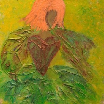 Schilderij getiteld "Femme en vert" door Ayla, Origineel Kunstwerk