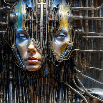 Arte digitale intitolato "Cyber machina" da Ayman Kamel, Opera d'arte originale, Pittura digitale