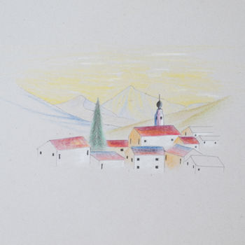 「Cité 7」というタイトルの描画 Aymeによって, オリジナルのアートワーク, 鉛筆