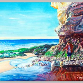 Peinture intitulée "à marée basse / Low…" par Aymeric Noa Artiste Peintre, Œuvre d'art originale, Huile