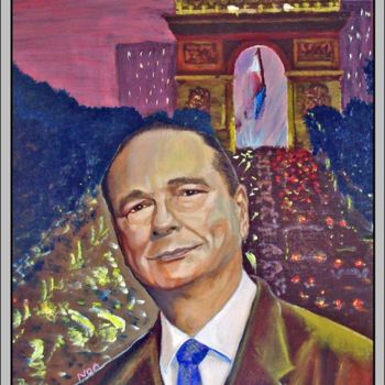 Картина под названием "Jacques Chirac, Pré…" - Aymeric Noa Artiste Peintre, Подлинное произведение искусства, Масло