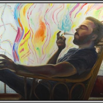 Картина под названием "Psychedelic" - Aymeric Noa Artiste Peintre, Подлинное произведение искусства, Масло