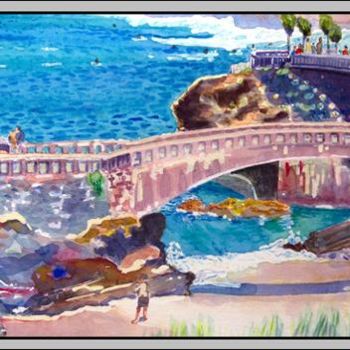 Pittura intitolato "Biarritz" da Aymeric Noa Artiste Peintre, Opera d'arte originale, Olio