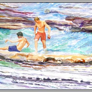 Pittura intitolato "A la Pile d'assiett…" da Aymeric Noa Artiste Peintre, Opera d'arte originale, Olio
