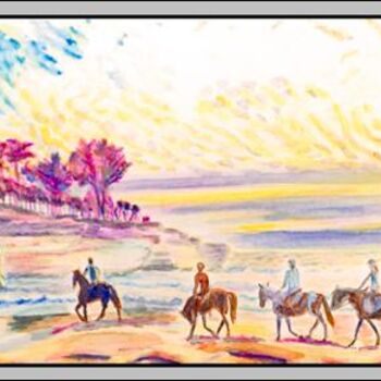 Peinture intitulée "Cavaliers / Horsemen" par Aymeric Noa Artiste Peintre, Œuvre d'art originale, Huile