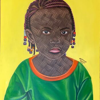 Картина под названием "Girl child" - Ayotunde Ayomide, Подлинное произведение искусства, Акрил