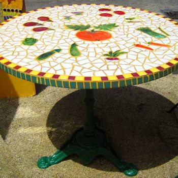Malerei mit dem Titel "table_mosaique.jpg" von Yamopub, Original-Kunstwerk