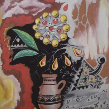 Pittura intitolato "ancetres.JPG" da Yamopub, Opera d'arte originale