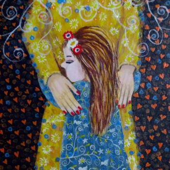 Painting titled "IS THE  HEART OF DA…" by Ayşe Keleş, Original Artwork, Acrylic