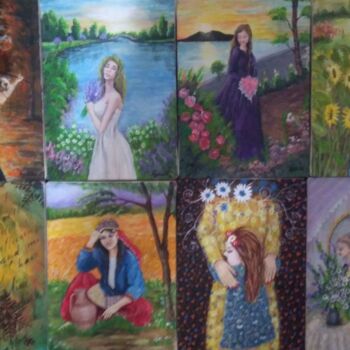 Painting titled "A PICTURE EVERY DAY…" by Ayşe Keleş, Original Artwork, Acrylic