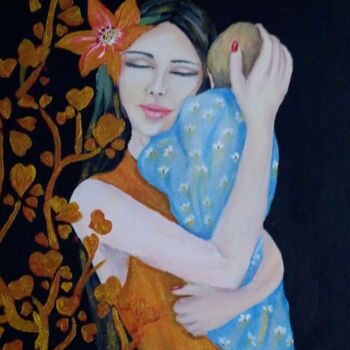 Peinture intitulée "O MOTHER" par Ayşe Keleş, Œuvre d'art originale, Acrylique