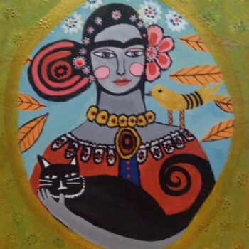 Painting titled "Frida Kahlo" by Ayşe Keleş, Original Artwork, Acrylic