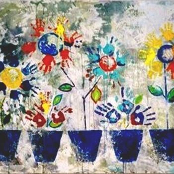 Pintura intitulada "Flowers of Hope" por Ayse Kumbasar, Obras de arte originais