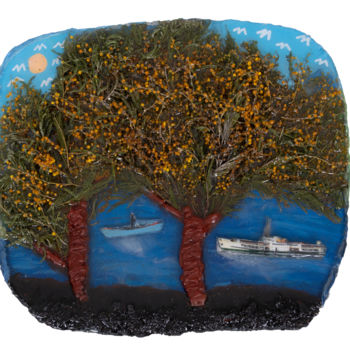 Artisanat intitulée "Island during mimos…" par Nature'S Colors Art, Œuvre d'art originale, Décoration de maison